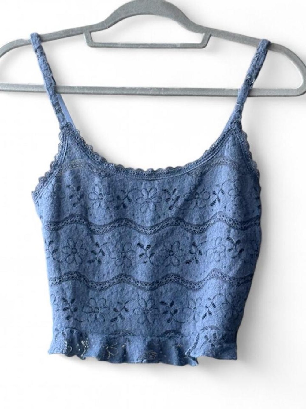 Cotton On Body Cornflower Blue Floral Lace Dainty Cami Tank Top Size M